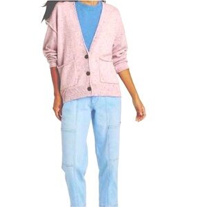 🦋 Universal Threads Lilac Pink Speckled Cardigan Sweater Size Medium